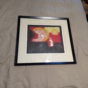 Vintage 1972 Fred Johnson numbered screen printed silk rare